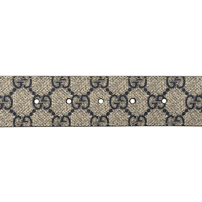Gucci GG Supreme Monogram Selleria Calfskin Interlocking G 40mm Belt 95 38 Beige Ebony Blue 3 of 5