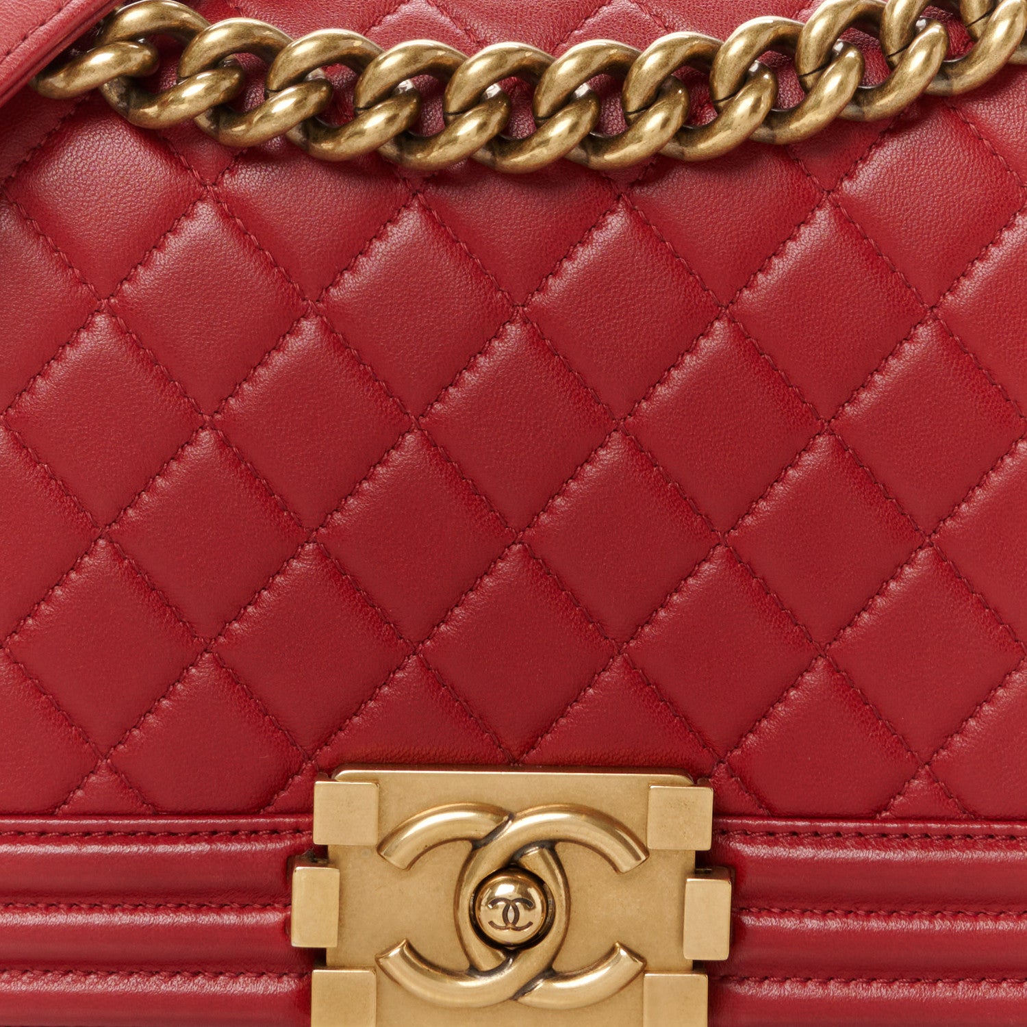 Chanel Lambskin Quilted Medium Boy Flap Red 8 of 10