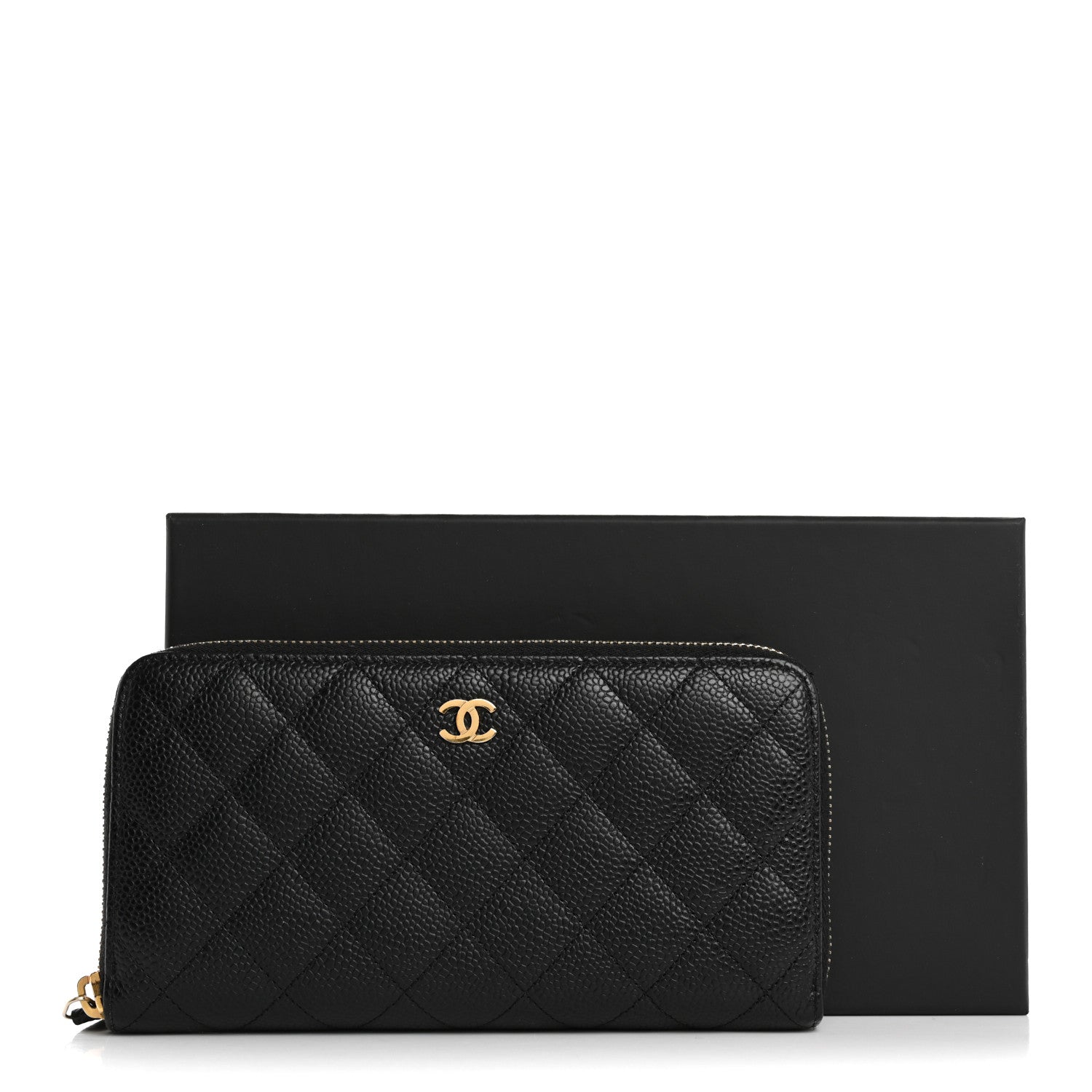Chanel Caviar Quilted Large Gusset Zip Around Wallet Black 13 of 13