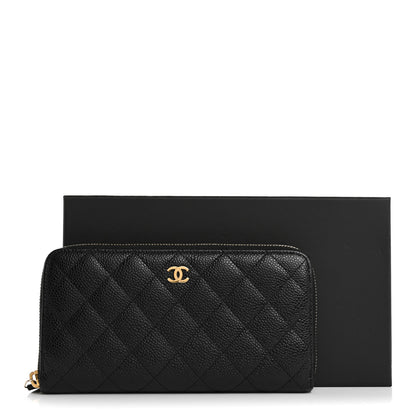 Chanel Caviar Quilted Large Gusset Zip Around Wallet Black 13 of 13