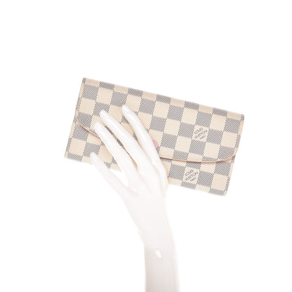 Louis Vuitton Damier Azur Emilie Wallet Rose Ballerine 2 of 8