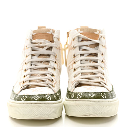 Louis Vuitton Monogram Giant Stellar Sneaker Boots 38 Khaki White Beige 2 of 17