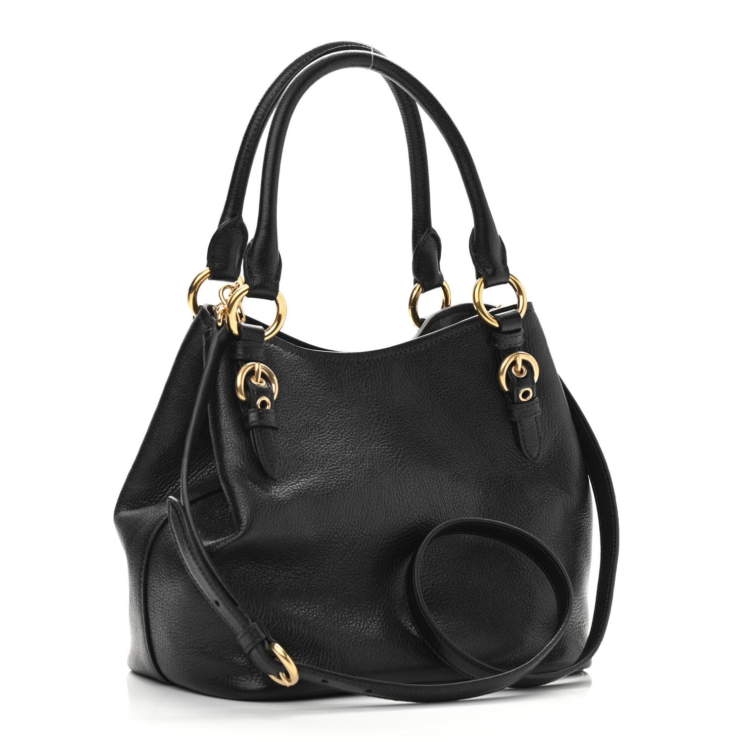 Miu Miu Goatskin Madras 2Way Shoulder Bag Black 2 of 8