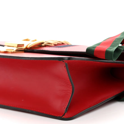 Gucci Calfskin Small Sylvie Shoulder Bag Hibiscus Red 10 of 10