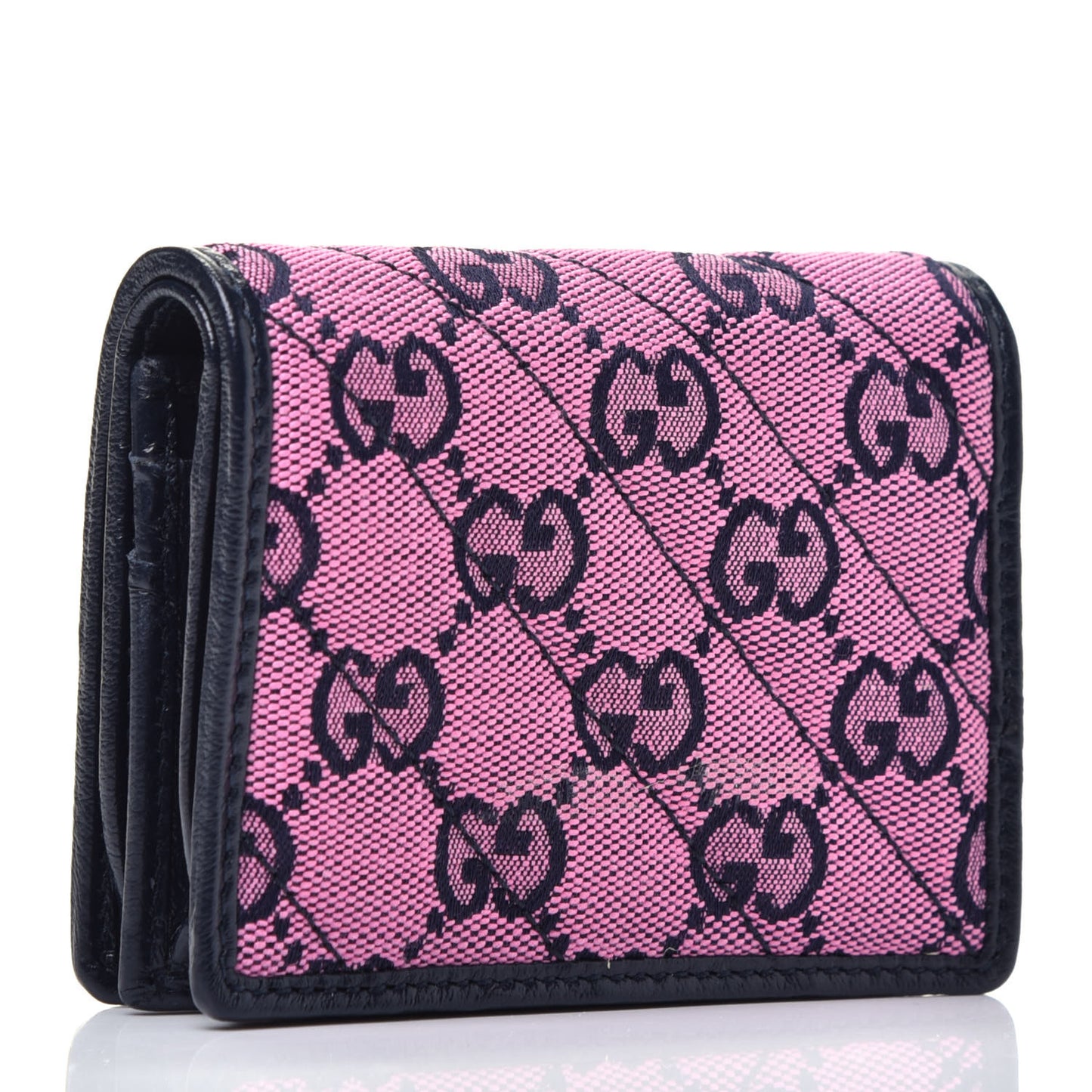 Monogram Multicolor Matelasse Diagonal GG Marmont Card Case Wallet Pink Blue