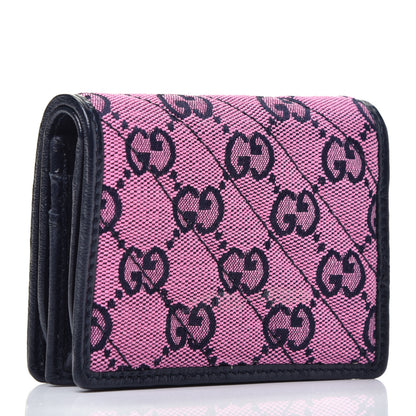 Gucci Monogram Multicolor Matelasse Diagonal GG Marmont Card Case Wallet Pink Blue 3 of 8