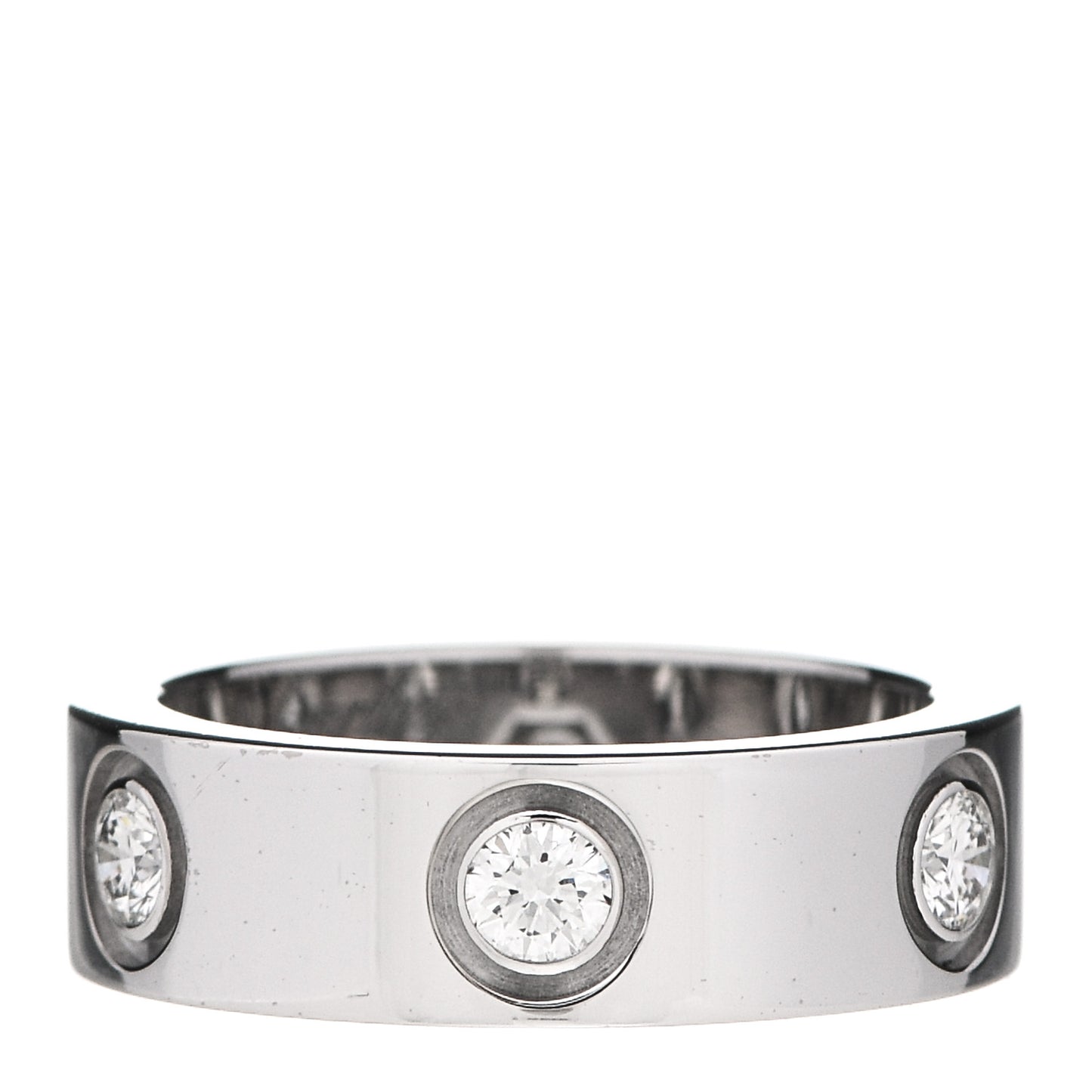 18K White Gold 6 Diamond 5.5mm LOVE Ring 47 4
