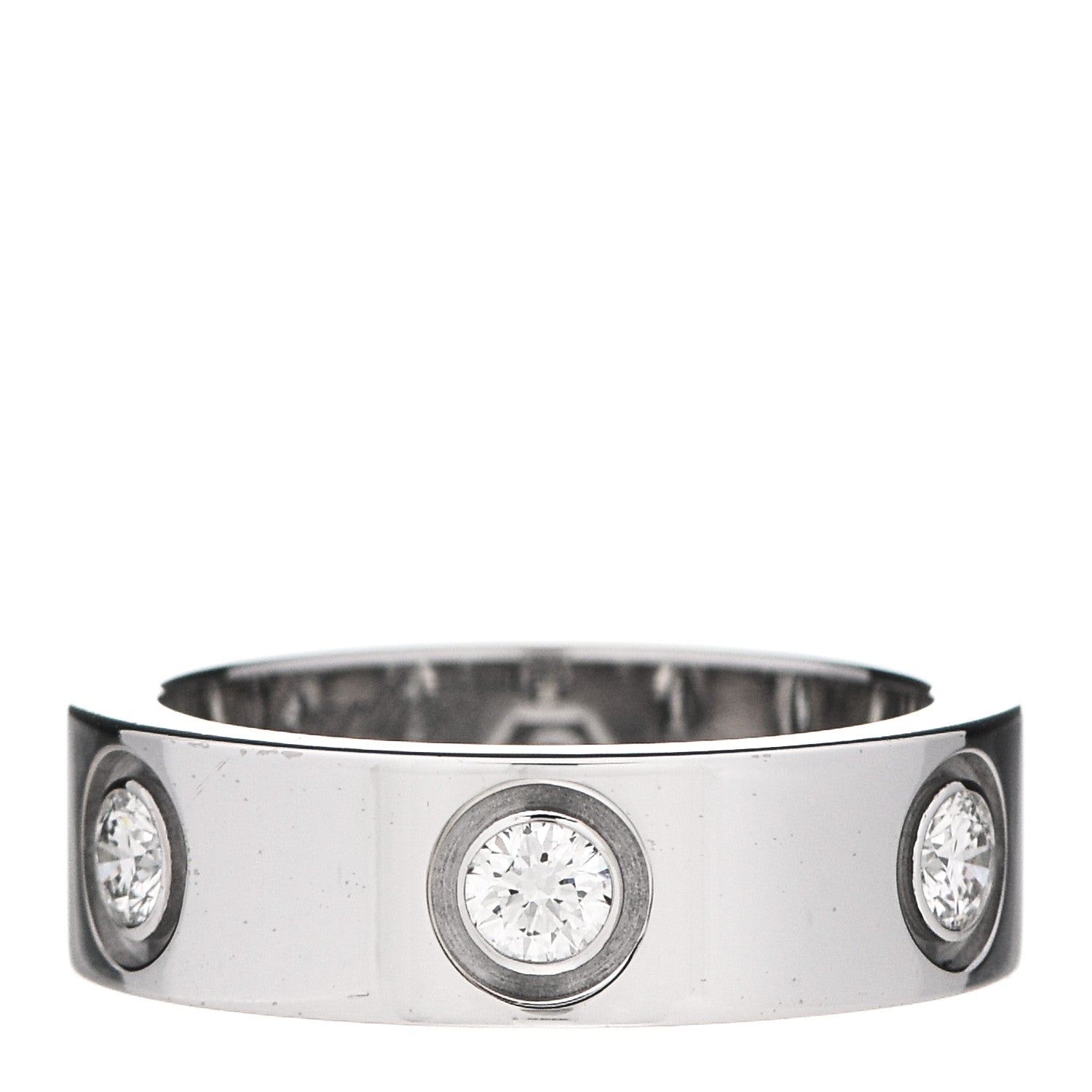 Cartier 18K White Gold 6 Diamond 5.5mm LOVE Ring 47 4 1 of 6