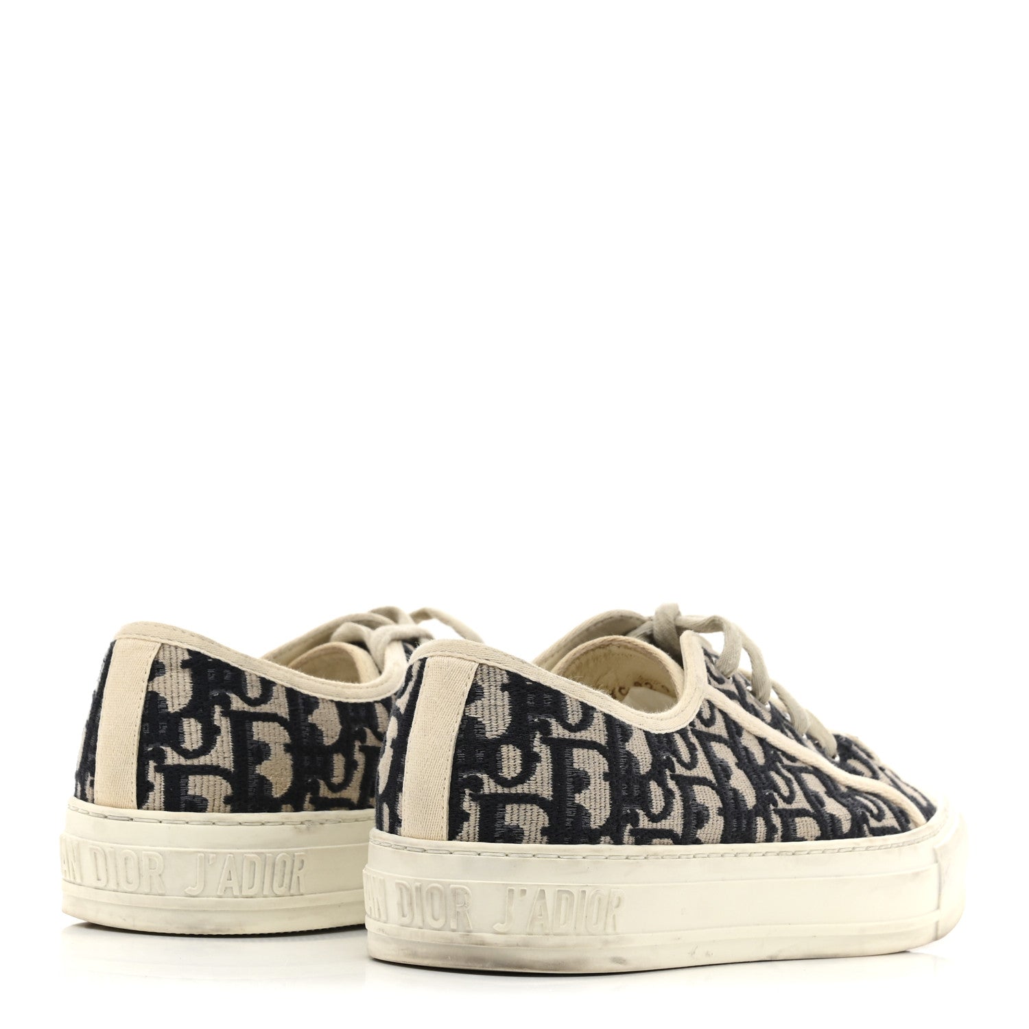Christian Dior Canvas Oblique Walk 'N' Dior Low Top Sneakers 38.5 Deep Blue 5 of 10