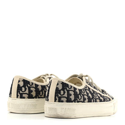Christian Dior Canvas Oblique Walk 'N' Dior Low Top Sneakers 38.5 Deep Blue 5 of 10