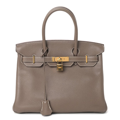 Hermes Taurillon Clemence Birkin 30 Etoupe 1 of 10