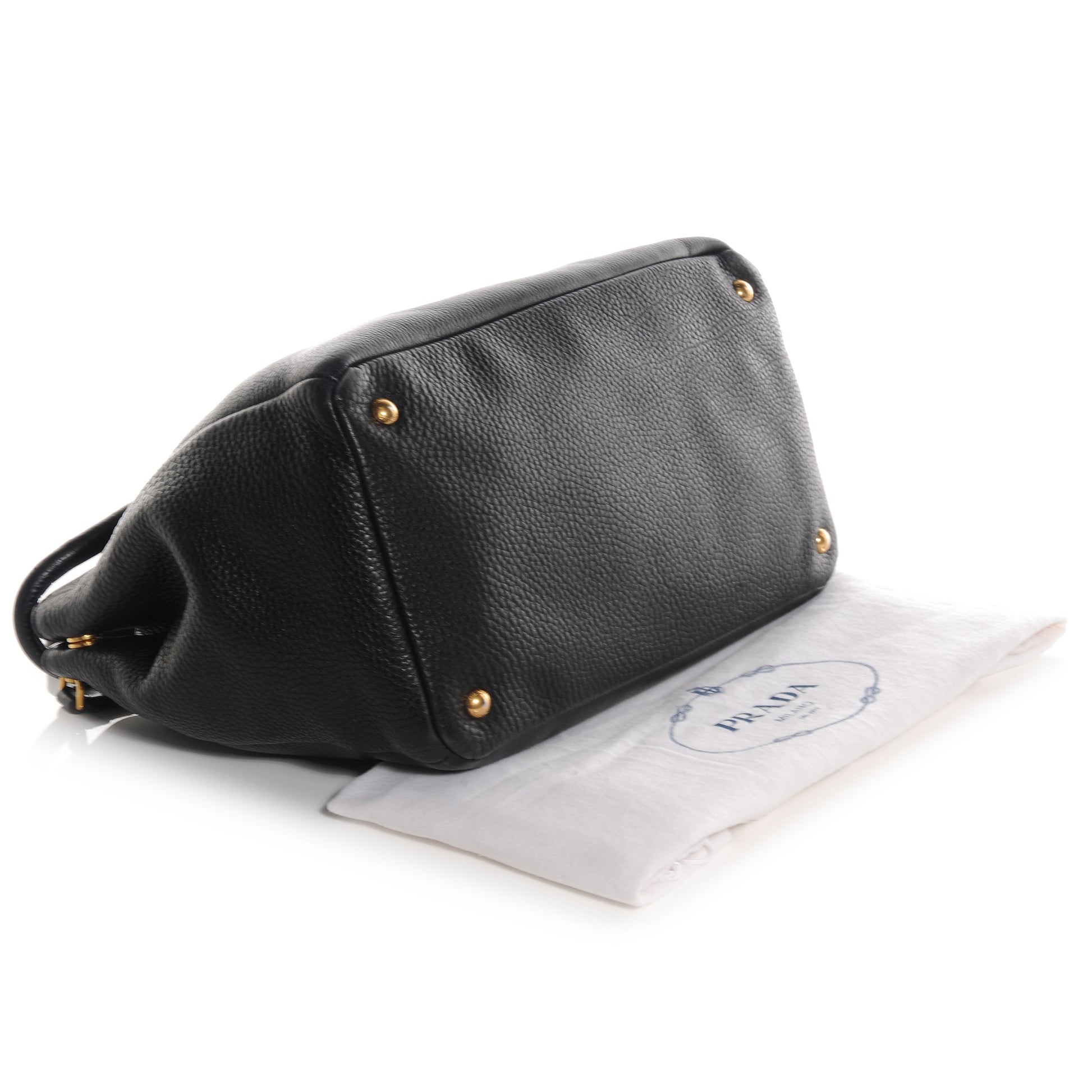 Prada Vitello Daino Tote Black 4 of 10
