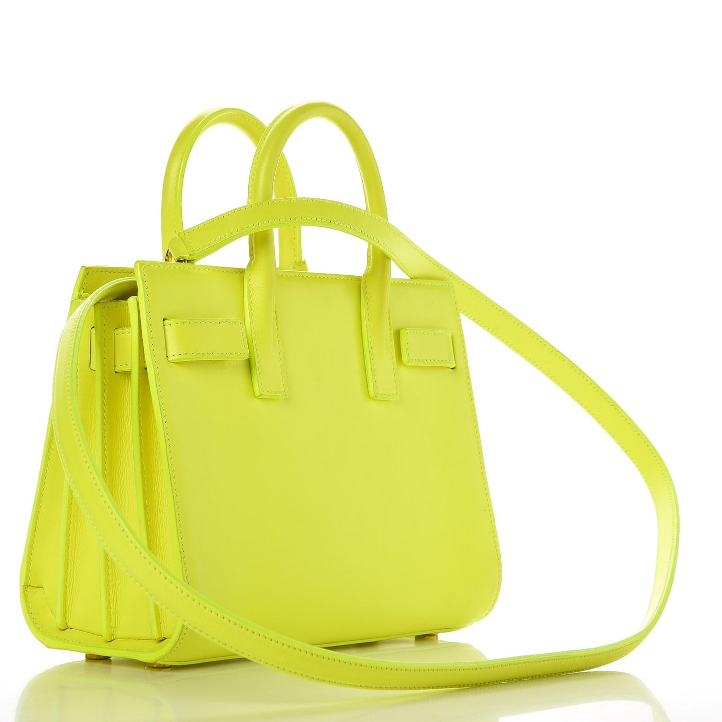 Calfskin Nano Sac De Jour Neon Yellow