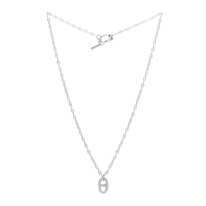 Hermes 18K White Gold Diamond New Farandole Pendant Necklace 3 of 5