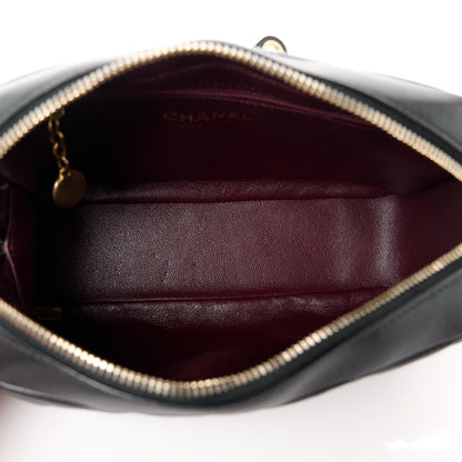 Chanel Lambskin Quilted Small Diamond CC Camera Case Black 5 of 10