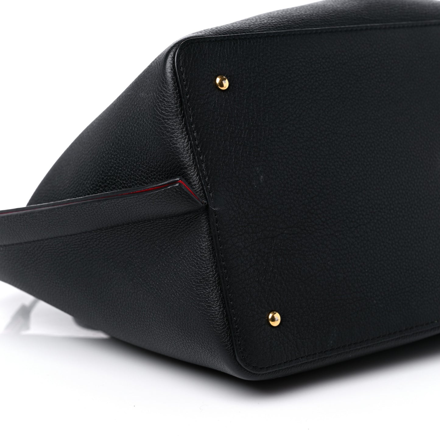 Grainy Calfskin Medium VLogo Escape Shopper Black
