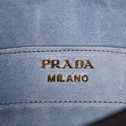 Prada Glace Calfskin Etiquette Flap Shoulder Bag Black 6 of 12