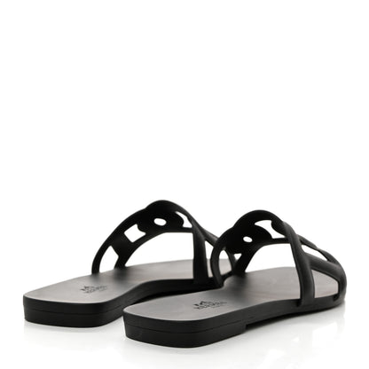 Hermes Rubber Aloha Sandals 37 Black 4 of 9