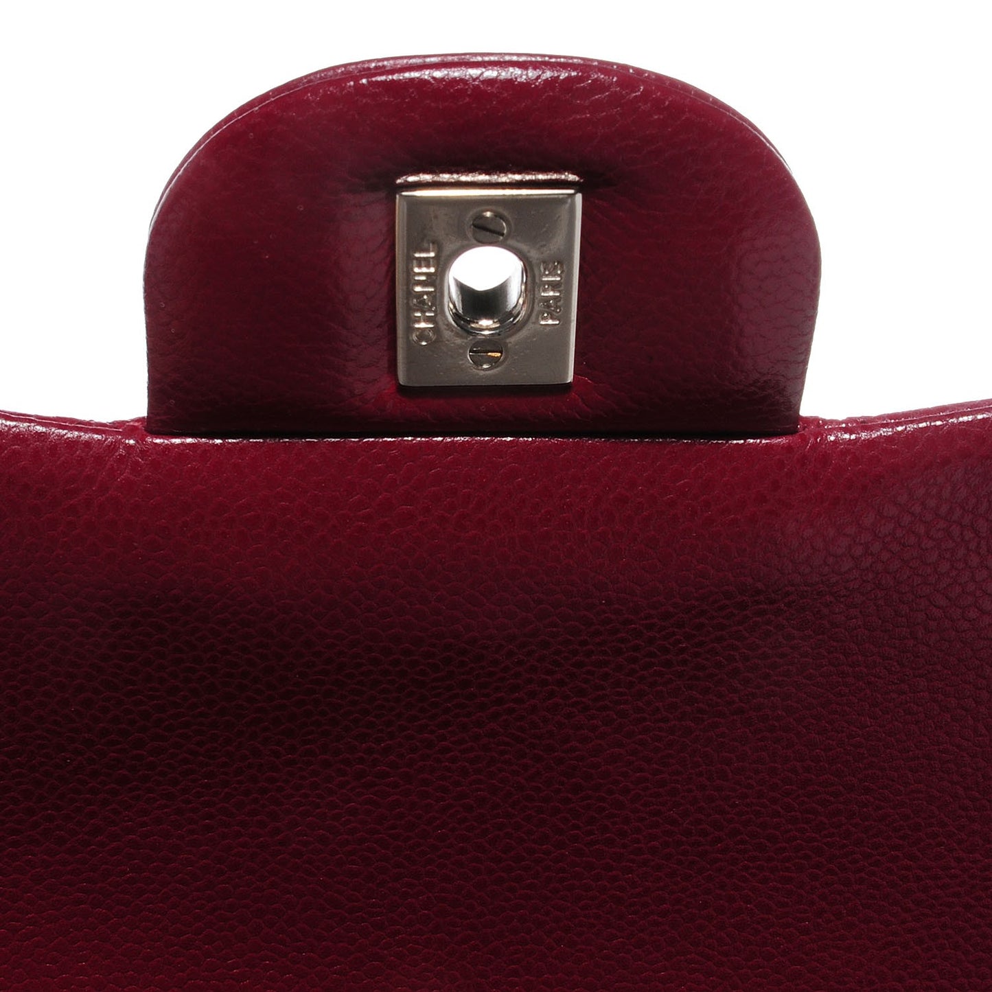 Caviar Maxi Single Flap Dark Red