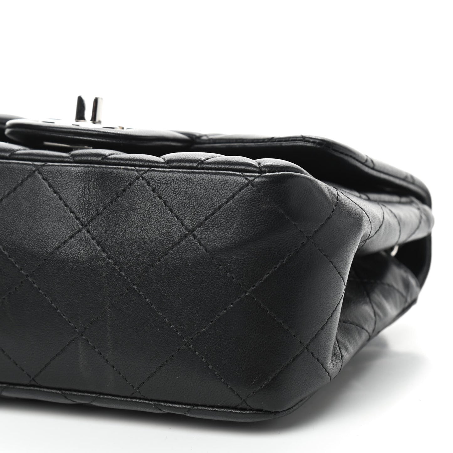 Lambskin Quilted Mini Square Flap Black