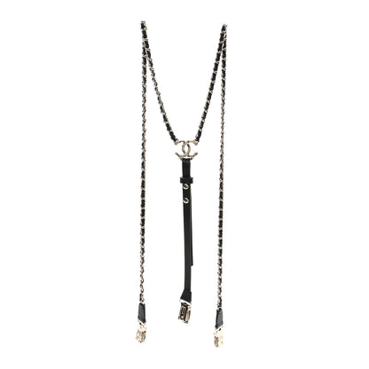 Chanel Calfskin CC Chain Suspenders S Black 2 of 5