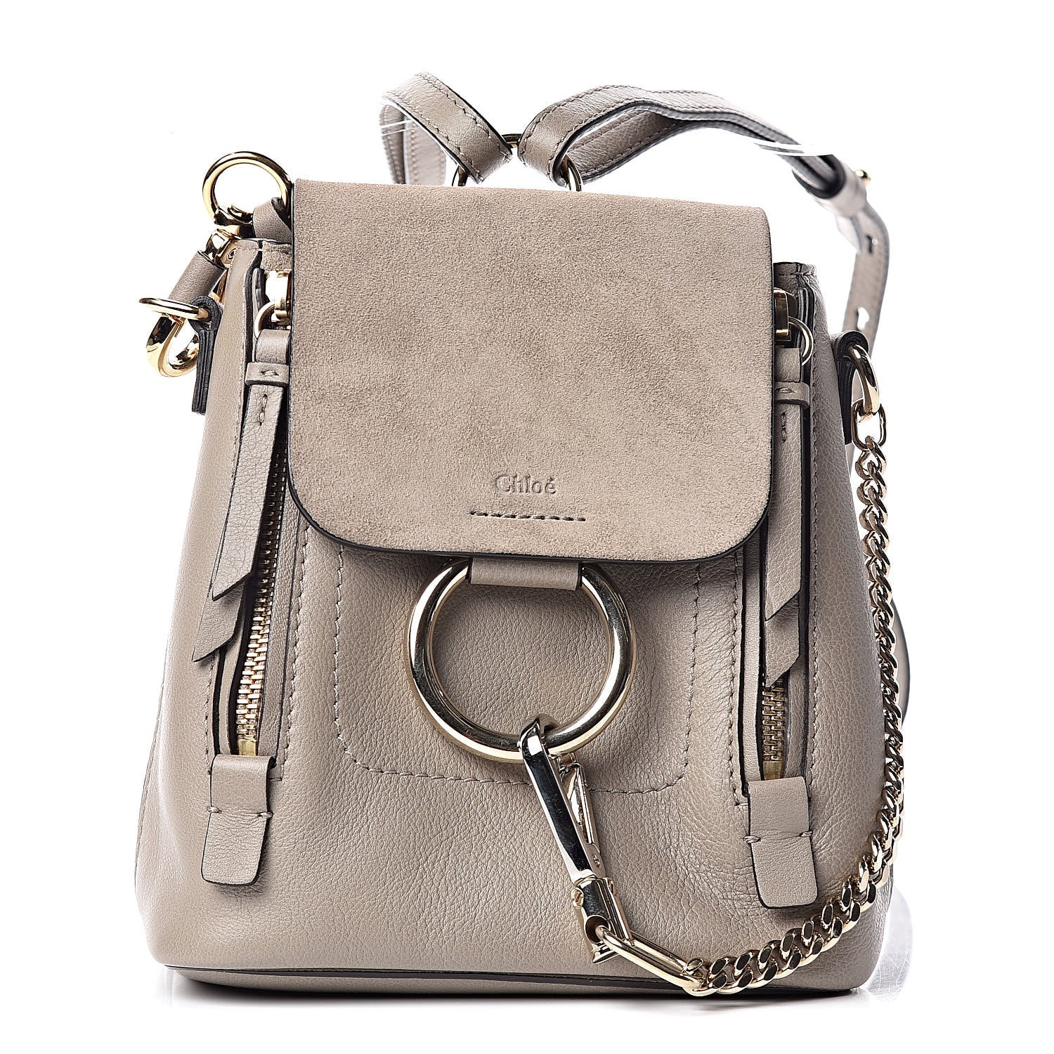 Chloe Suede Calfskin Mini Faye Backpack Motty Grey 1 of 10
