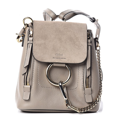 Chloe Suede Calfskin Mini Faye Backpack Motty Grey 1 of 10