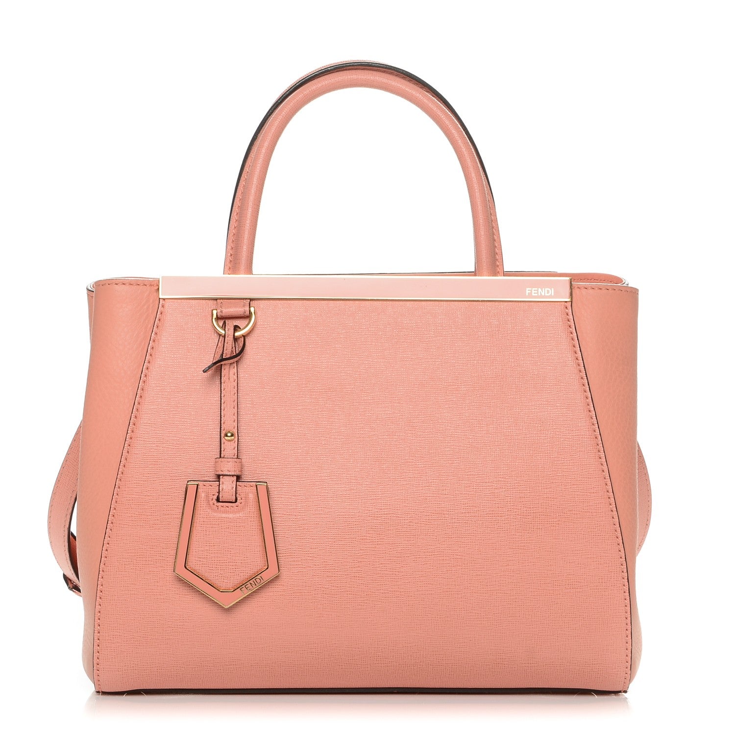 Fendi Vitello Elite Petite 2Jours Tote Pesca 1 of 6