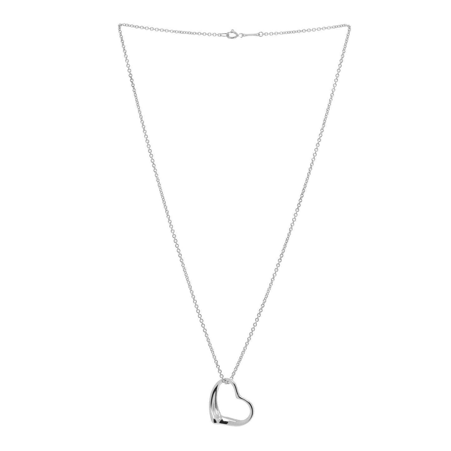 Sterling Silver 22mm Elsa Peretti Open Heart Pendant Necklace