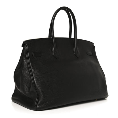 Hermes Taurillon Clemence Birkin 35 Black 3 of 12