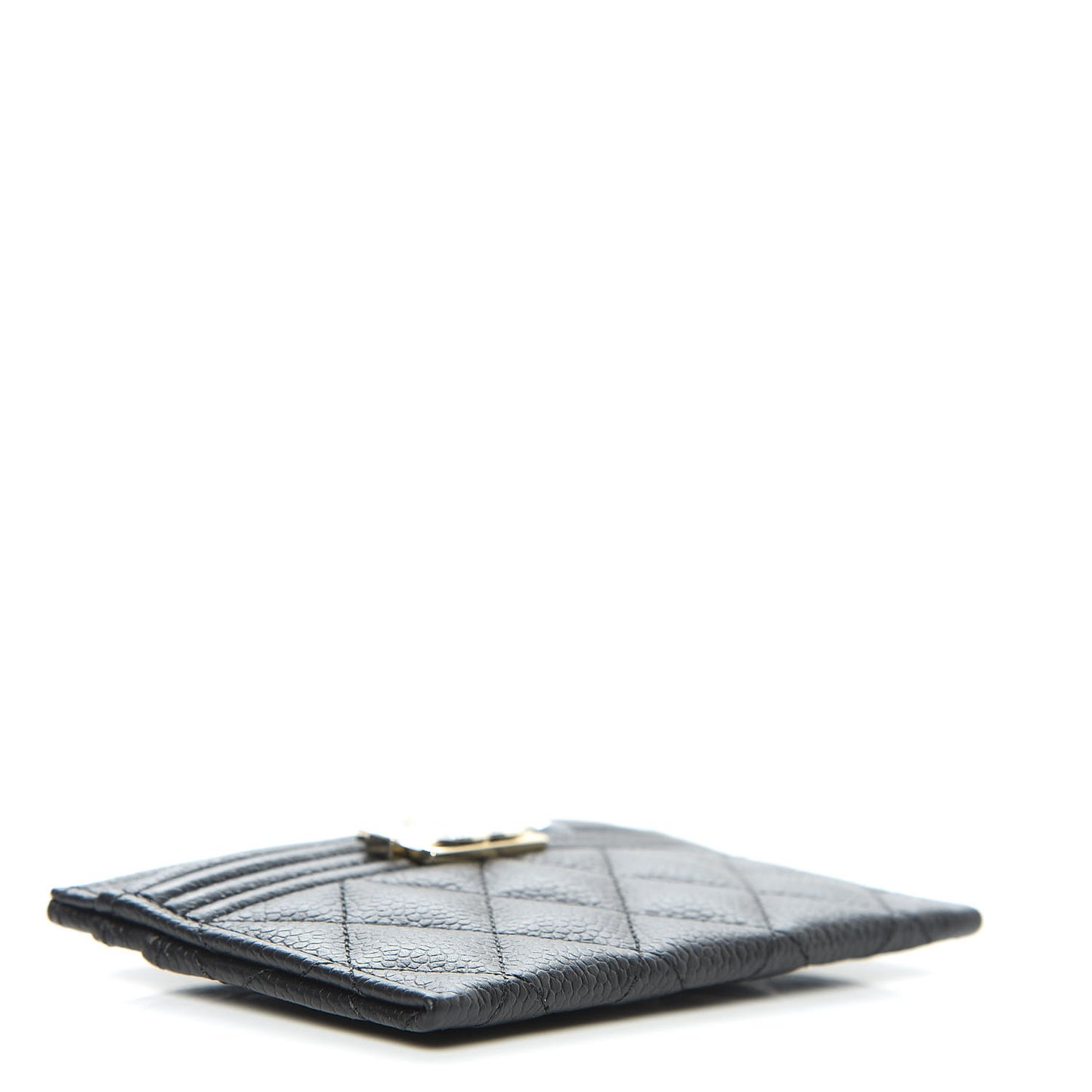 Caviar Quilted Boy Card Holder Black