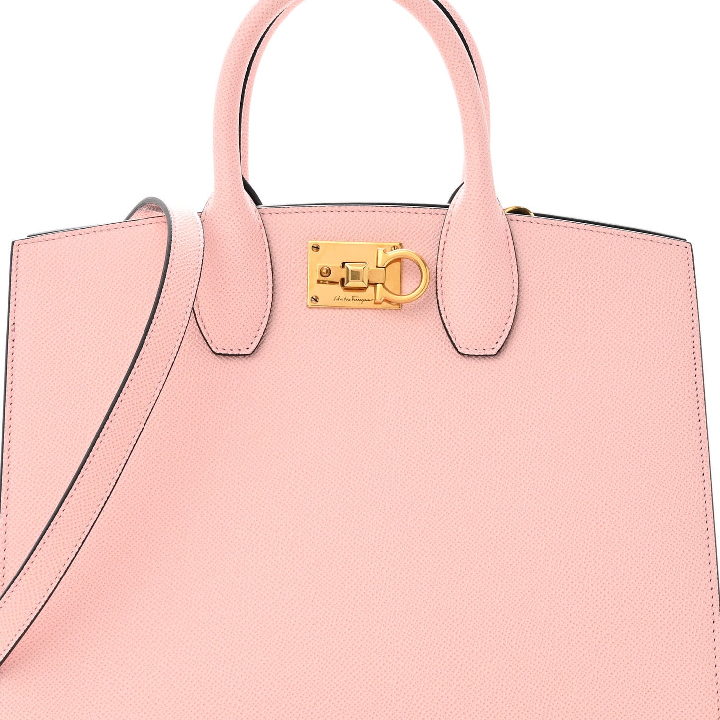 Hammered Calfskin Medium The Studio Box Bag Pink