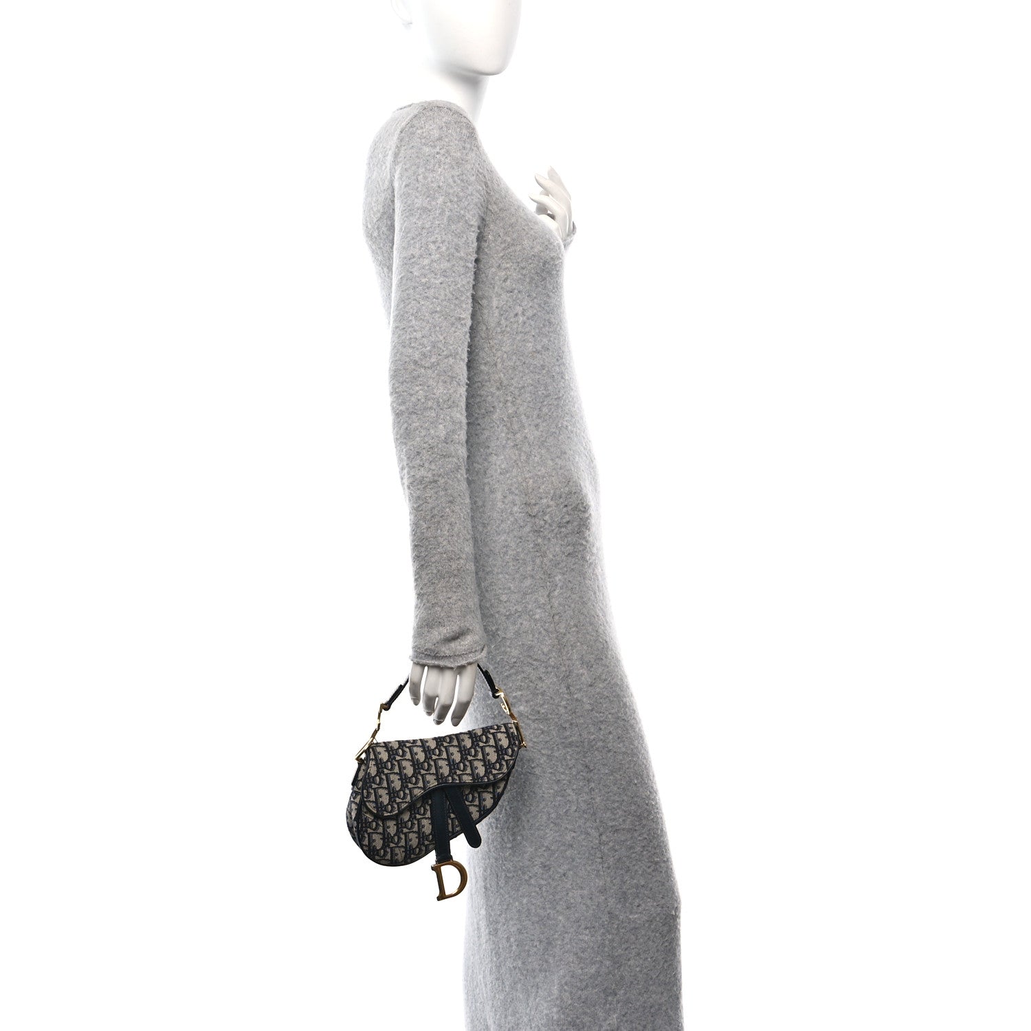 Christian Dior Oblique Mini Saddle Bag Blue 2 of 10
