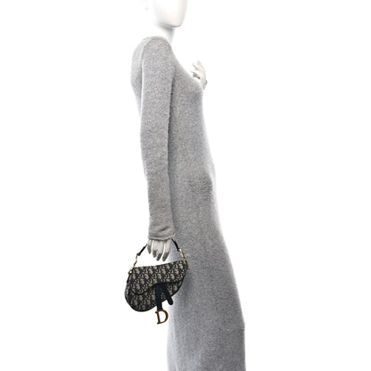 Christian Dior Oblique Mini Saddle Bag Blue 2 of 10
