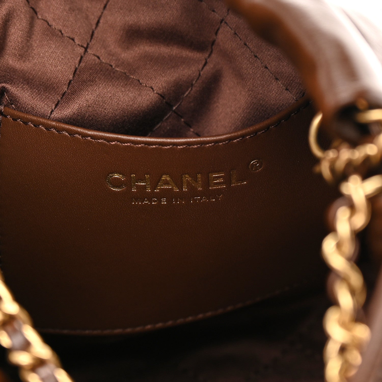 Chanel Shiny Calfskin Quilted Mini Chanel 22 Brown 6 of 11