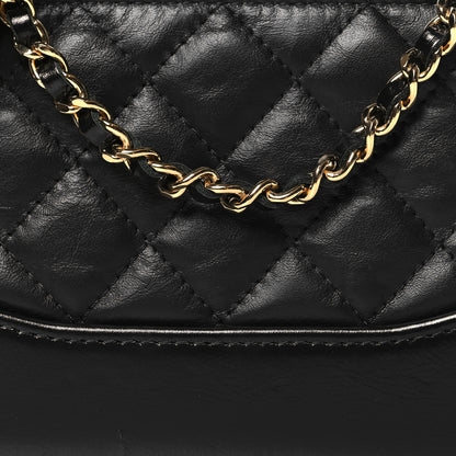 Chanel Aged Calfskin Quilted Small Gabrielle Clutch With Chain Black 11 of 14