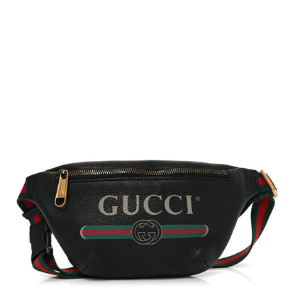 Gucci Grained Calfskin Small Logo Belt Bag Black 1 of 10