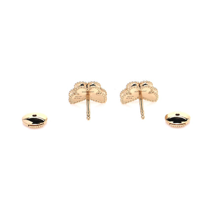 Van Cleef & Arpels 18K Yellow Gold Mother of Pearl Sweet Alhambra Butterfly Earrings 4 of 6