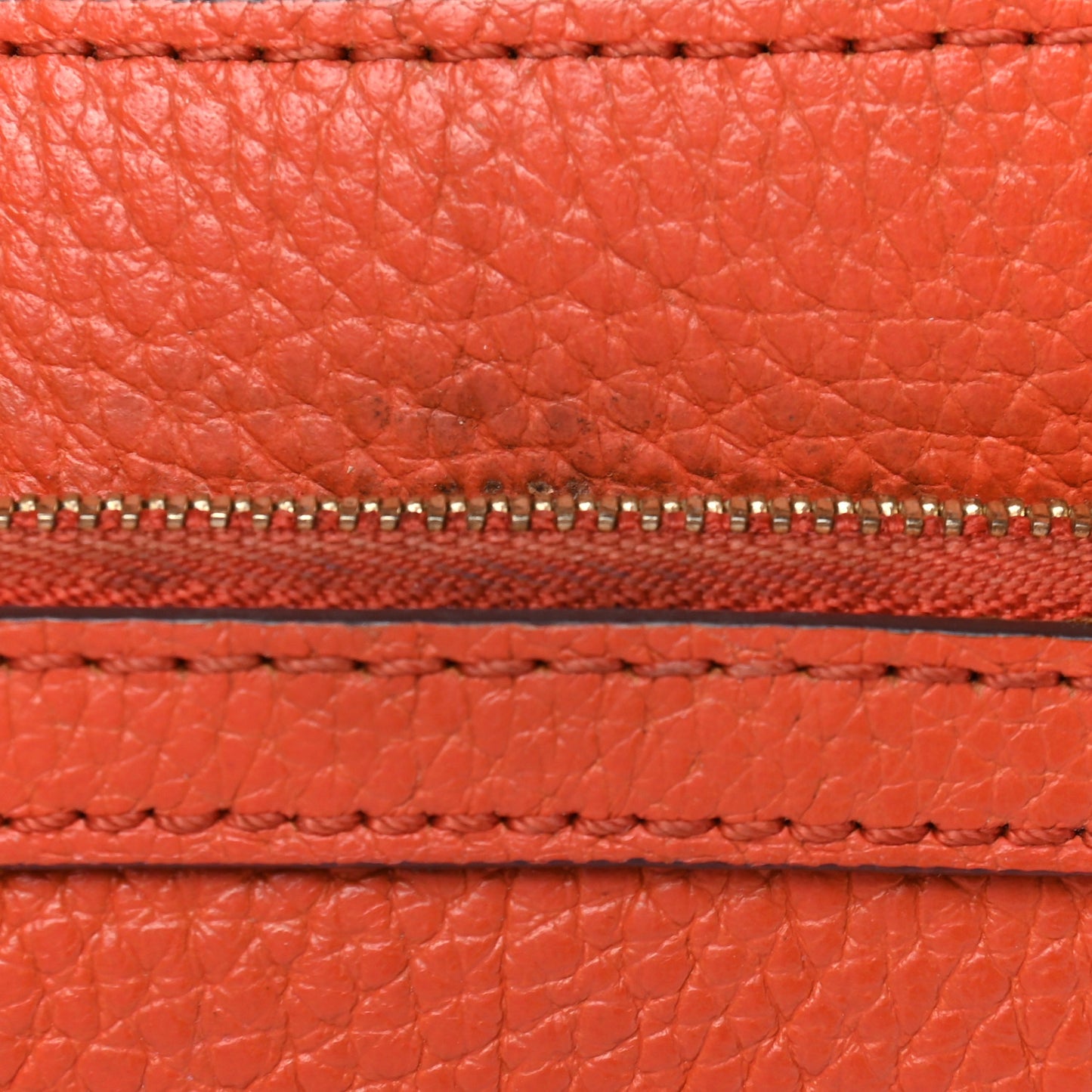 Grained Calfskin Studded Shoulder Bag Orange