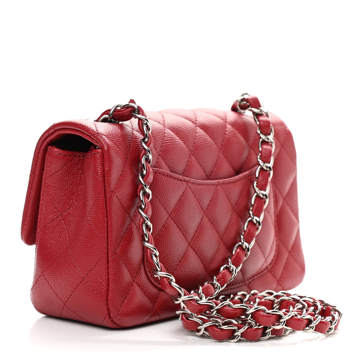 Chanel Caviar Quilted Mini Rectangular Flap Red 3 of 10