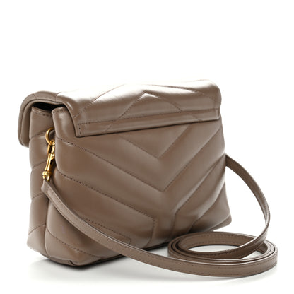 Saint Laurent Calfskin Y Quilted Monogram Toy Loulou Crossbody Bag Taupe 3 of 12