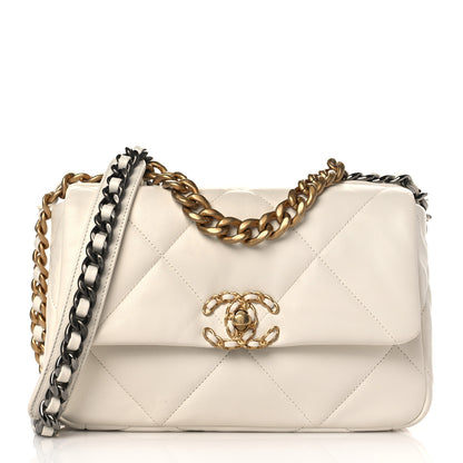 Chanel Lambskin Quilted Medium Chanel 19 Flap White 1 of 11