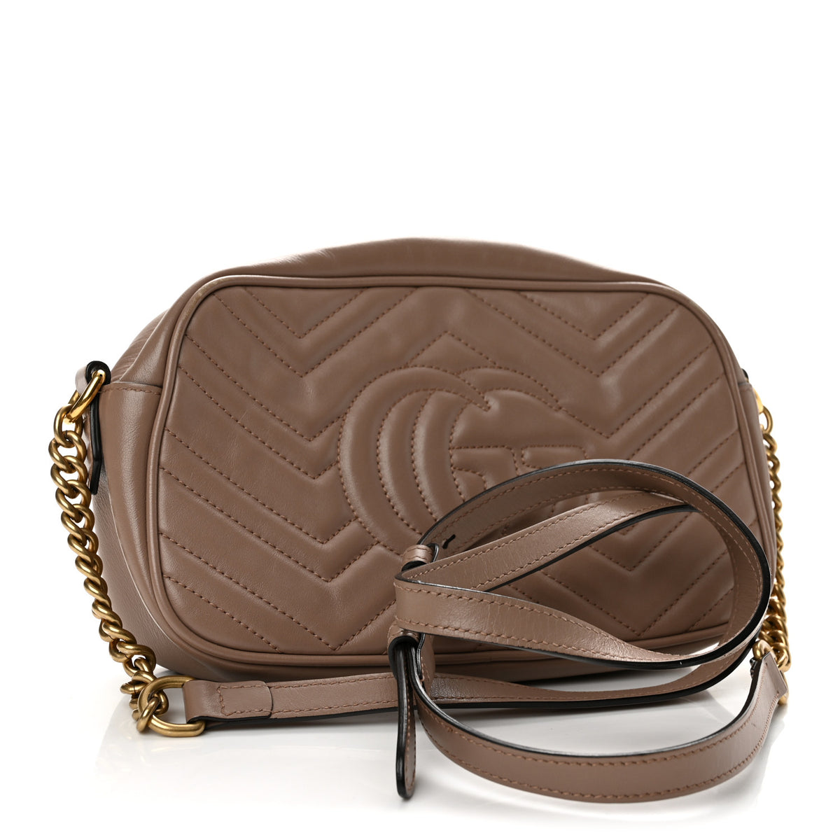 Gucci Calfskin Matelasse Small GG Marmont Chain Shoulder Bag Porcelain Rose 3 of 12