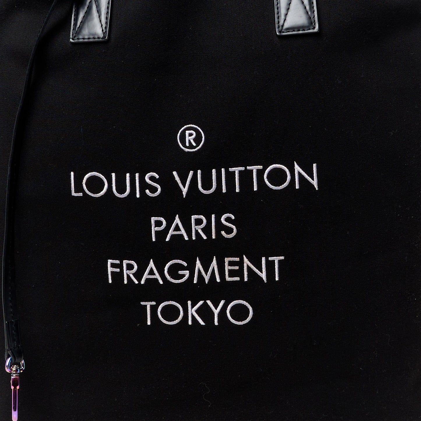 Canvas Fragment Cabas Light Tote Bag Black