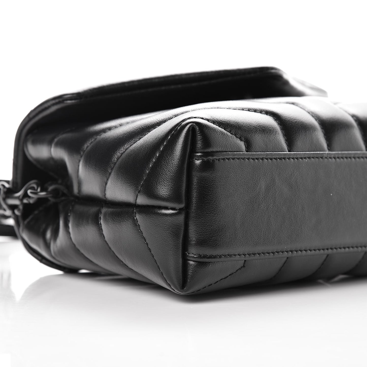 Calfskin Y Quilted Monogram Toy Loulou Crossbody Bag Black