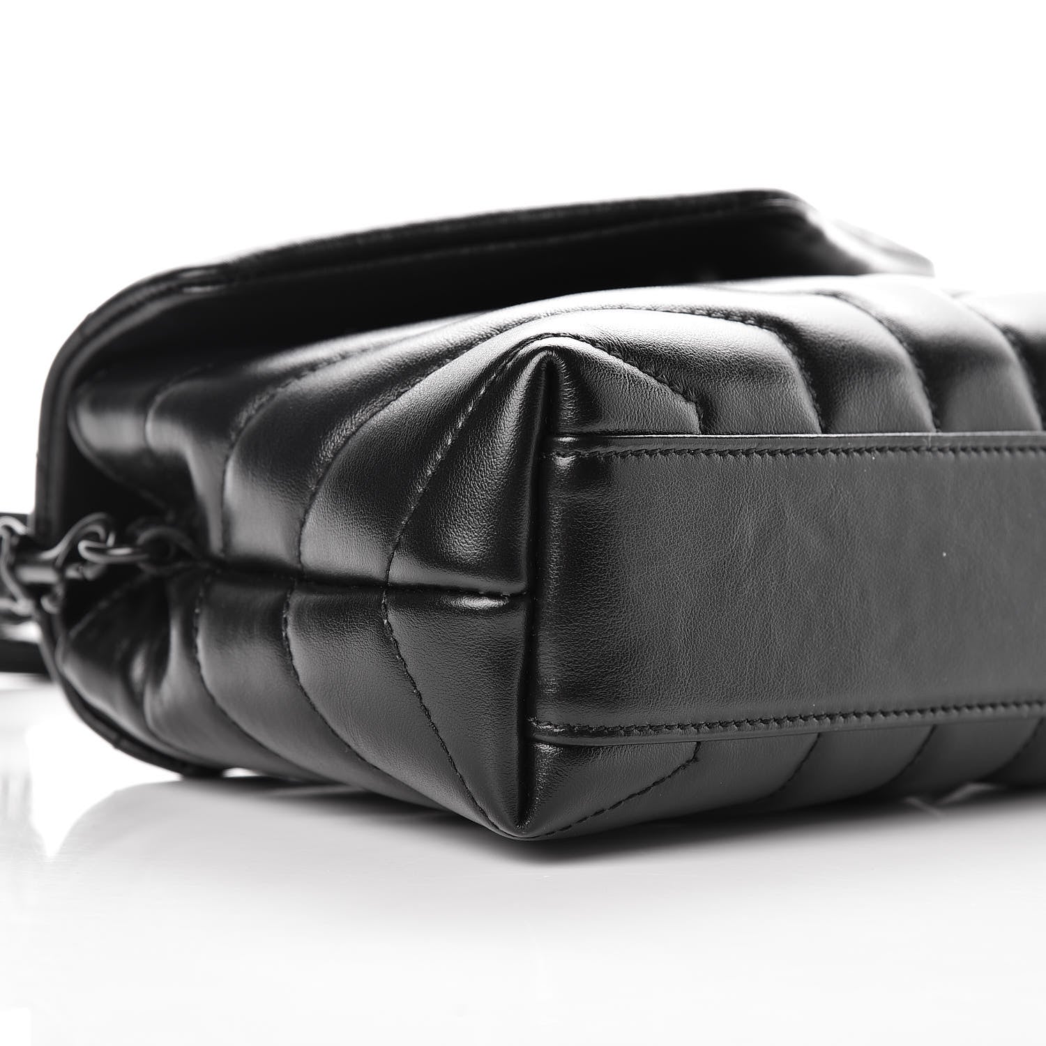 Saint Laurent Calfskin Y Quilted Monogram Toy Loulou Crossbody Bag Black 9 of 11