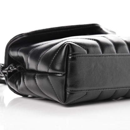 Saint Laurent Calfskin Y Quilted Monogram Toy Loulou Crossbody Bag Black 9 of 11