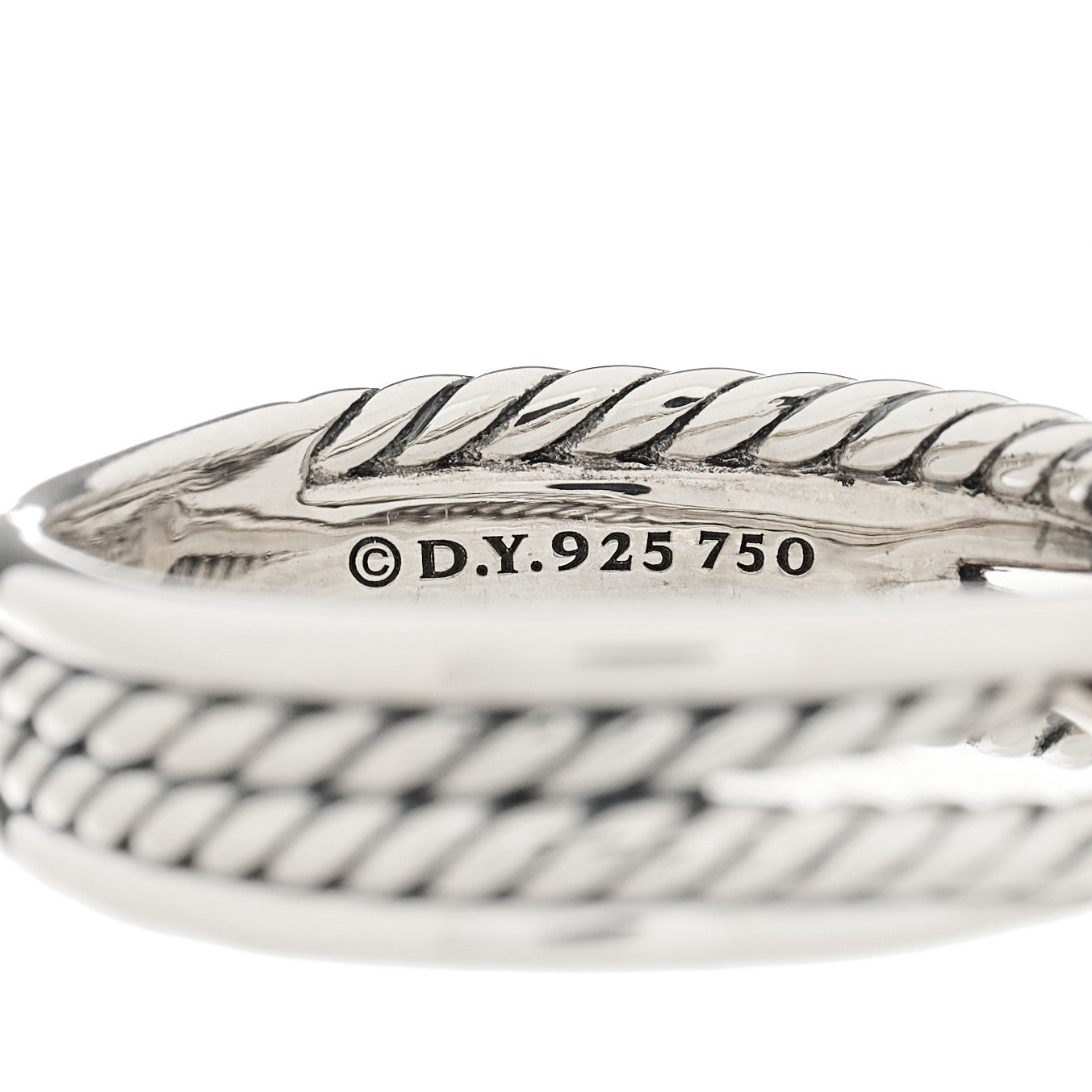 David Yurman Sterling Silver 18K Yellow Gold 6mm X Crossover Ring 57 8 3 of 4