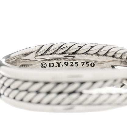 David Yurman Sterling Silver 18K Yellow Gold 6mm X Crossover Ring 57 8 3 of 4