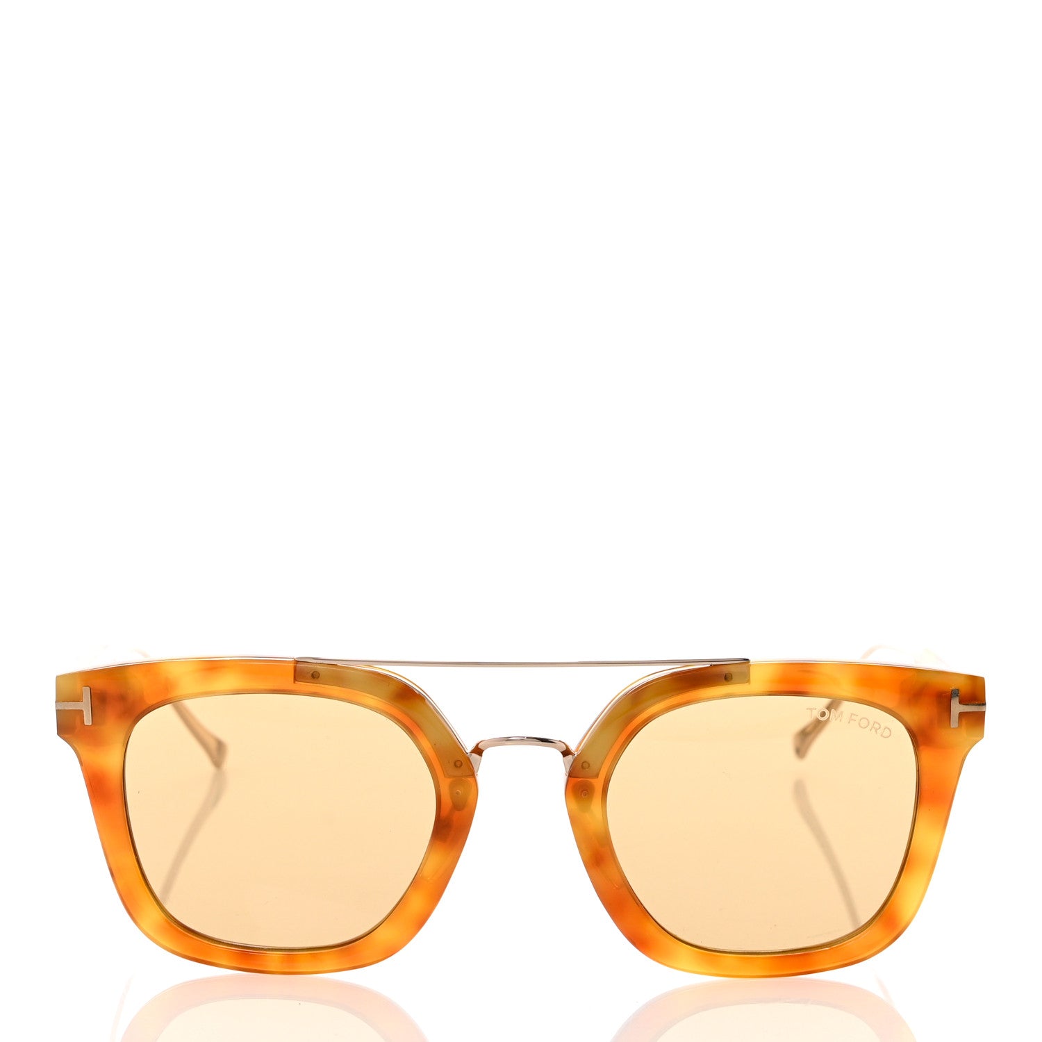Tom Ford Alex Squared Sunglasses TF541 Blonde Havana Brown 2 of 8